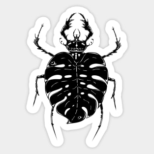 Stag beetle and Monstera Sticker